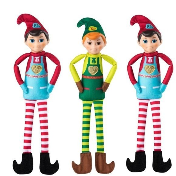 nwt 3 elf mates 2 look alike and one is different plush elf toy - Picture 1 of 1